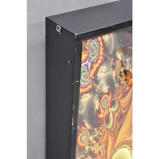 Vintage 1990s Illuminated Shadowbox Psychedelic Wall Art Framed Poster 30x24 For Sale In Philadelphia - Image 6 of 18