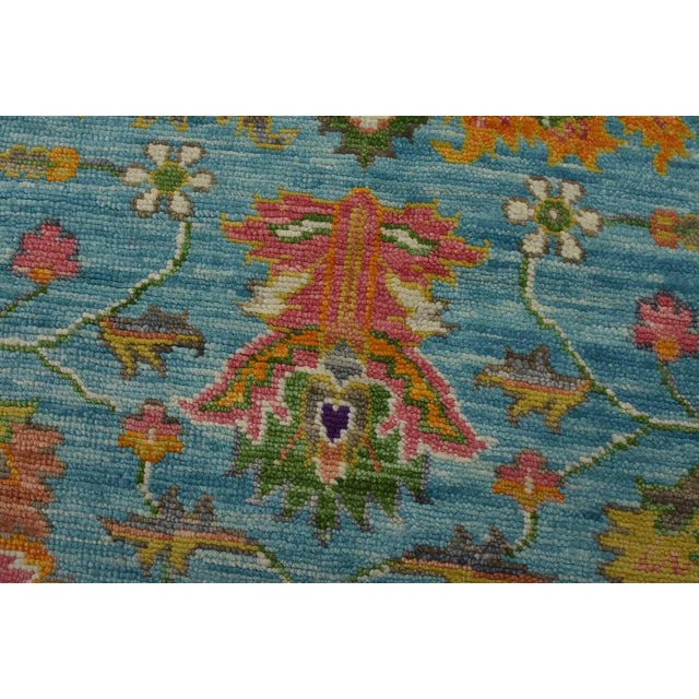 2020s Anatolia Rug 7’11” X 9’10” Blue Wool Modern Hand-Knotted Oriental Carpet For Sale - Image 5 of 15