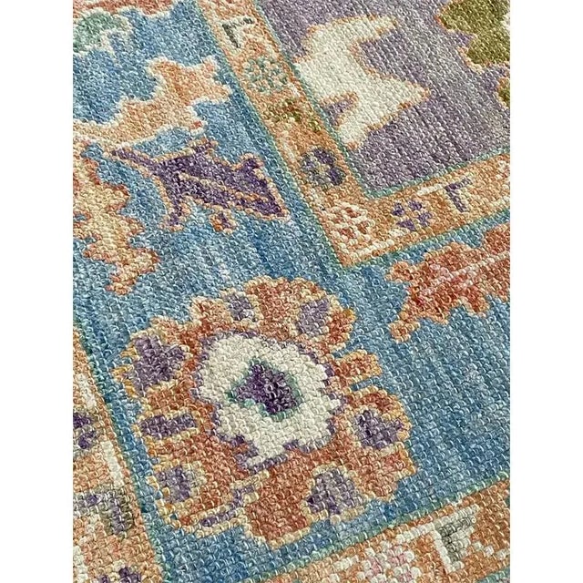 Handwoven Turkish Oushak Area Rug 4'0" × 6'1" For Sale - Image 9 of 13