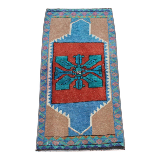 Vintage Anatolian Turkish Kitchen Rug -15.5"x30.5" For Sale