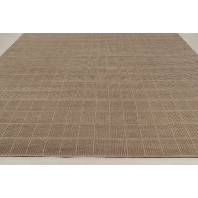 Contemporary Contemporary Oversized High-Low Grid Wool Mohair Rug by Rug & Kilim, India For Sale - Image 3 of 10