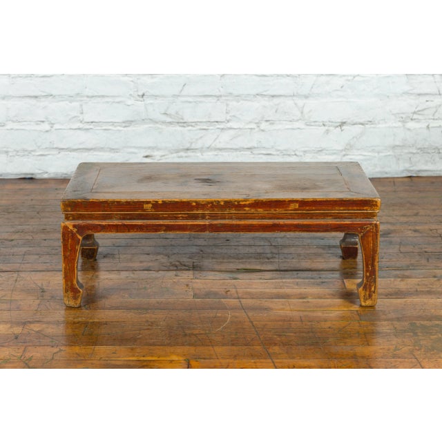 Asian Chinese Qing Dynasty 19th Century Low Coffee Table with Distressed Patina For Sale - Image 3 of 12