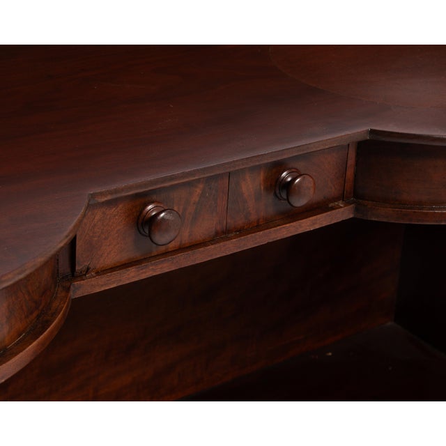Antique Massachusetts Sheraton Double Washstand 6 Drawers Straight Gallery Server For Sale - Image 13 of 18