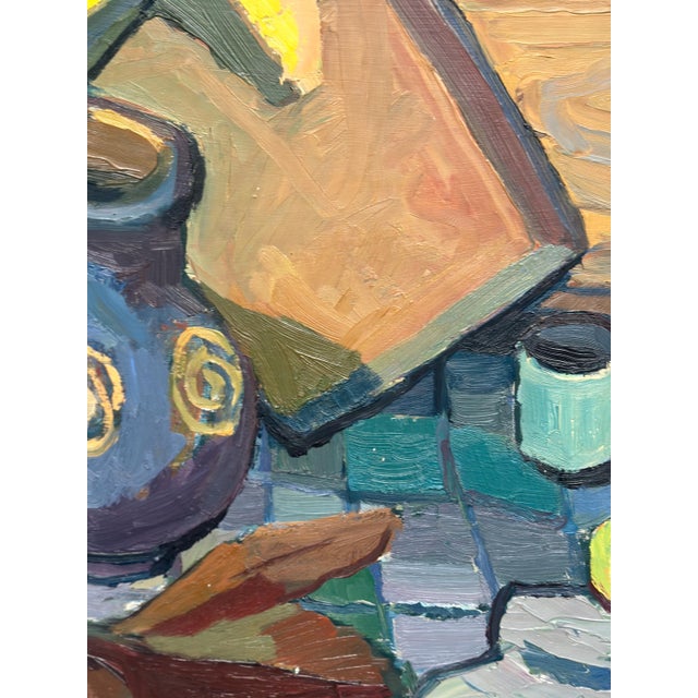 Martin Lindberg, Still Life with Jug and Bottles, 1951, Oil Painting on Panel, Framed For Sale - Image 7 of 18