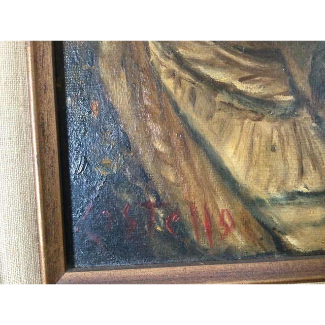 Oil on Canvas Portrait of a Medieval Man Signed Costello For Sale In Philadelphia - Image 6 of 11