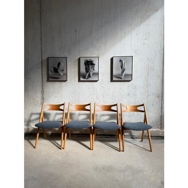 CH29 Sawbuck Dining Chairs by Hans J. Wegner for Carl Hansen & Son, Denmark, 1950s, Set of 4 For Sale - Image 9 of 11