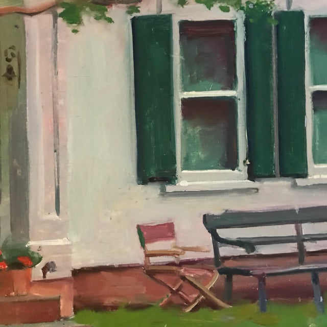 Watching From the Bench Original Oil Painting For Sale - Image 4 of 4