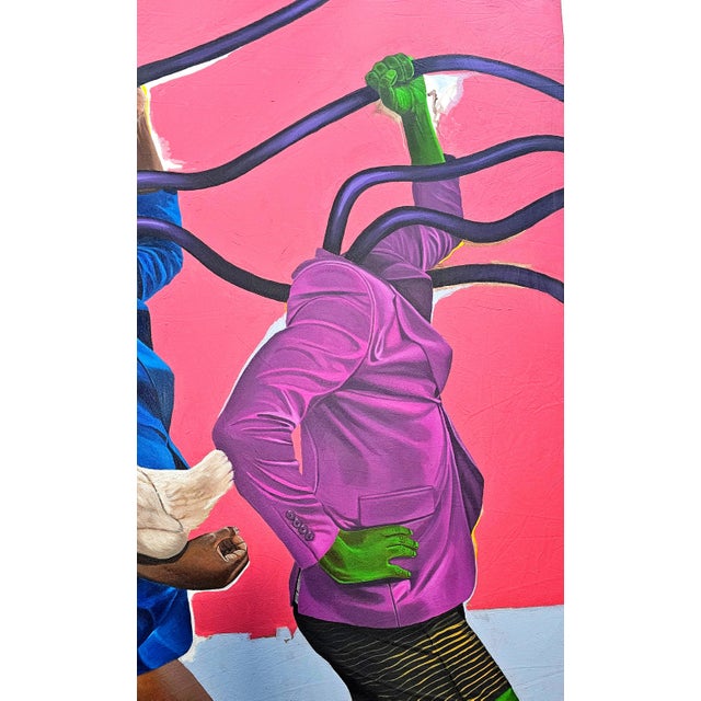 Textile Aro Meta, by Barnabas Macaulay (2026) Acrylic on Canvas, 21st Century, Contemporary Art, Africa, Figurative, Sureealism, 2026 For Sale - Image 7 of 7