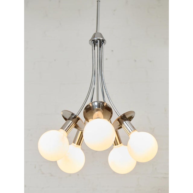 Mid 20th Century Styled After Scolari Vintage Chrome Pendant Chandelier For Sale - Image 10 of 10