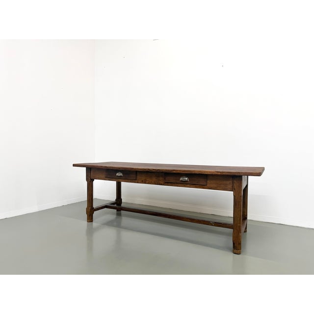 Antique French Farmhouse Table in Oak, 1890 For Sale - Image 4 of 18