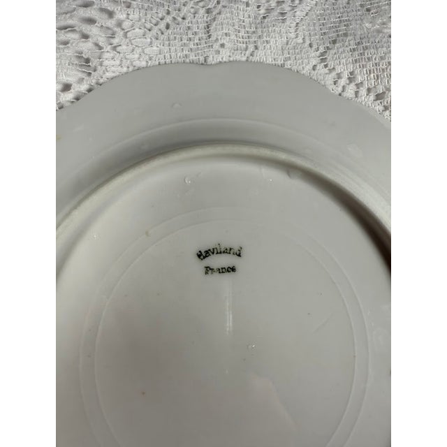 Haviland & Co. 1990s Haviland & Co “Star” Salad Plate - Embossed Beaded Rim, Schleiger 5, All White, Scalloped For Sale - Image 4 of 4