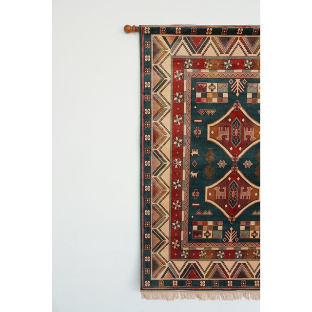 1950s Vintage Geometric Woven Wall Tapestry For Sale - Image 5 of 10