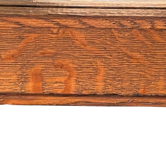 One of a Kind Quarter Sawn Oak Craftsman Mission Style Mirror For Sale - Image 4 of 7