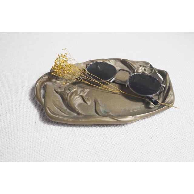 Antique Art Nouveau Bronze Tray by A. Bouny, 1890s For Sale - Image 4 of 11