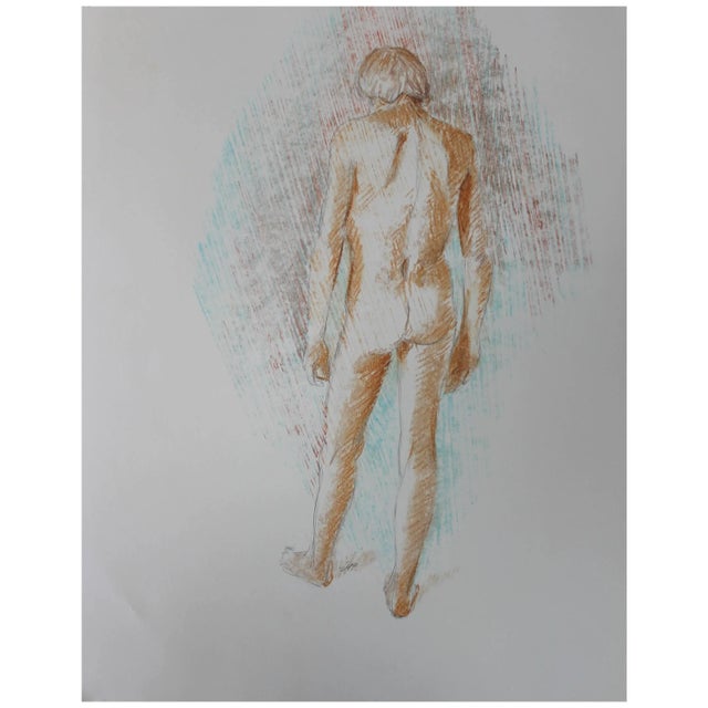 1980s Faralla Nude Drawing, 1980 For Sale - Image 5 of 5