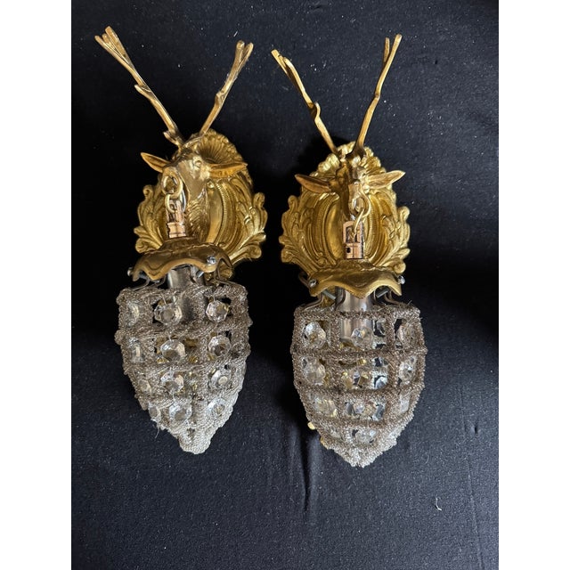 Late 20c French Louis XVI Gilt Bronze Wall Lamps / Sconces - 2 PCS For Sale - Image 10 of 17