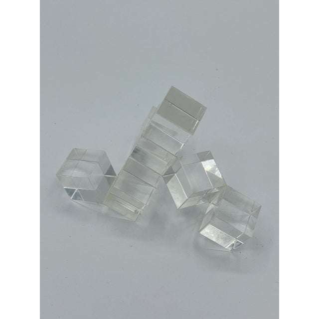 1968 Betty Thomson Lucite 'Multiplications' Cube Sculptural Toy. Eight inter connected lucite cubes, can be...