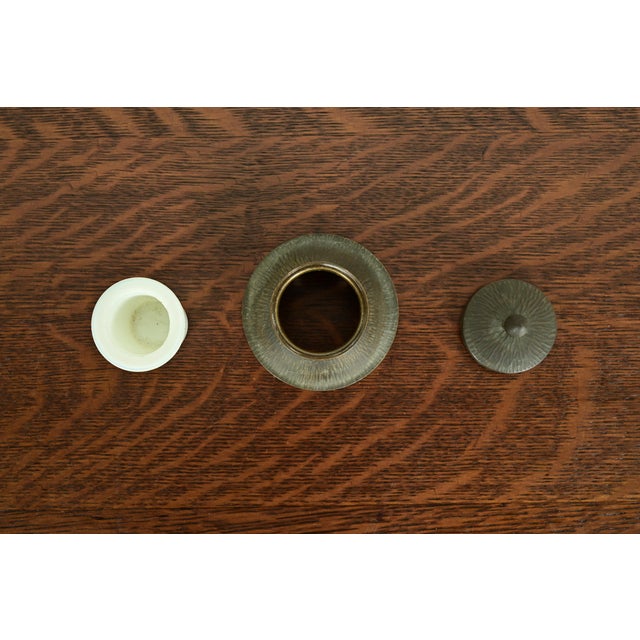 Brass Roycroft Arts & Crafts Brass Over Copper Inkwell, Circa 1920s For Sale - Image 8 of 11