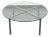 1960s Mid Century Modern Coffee Table Metal Round Glass Vintage Circular X Base Silver For Sale