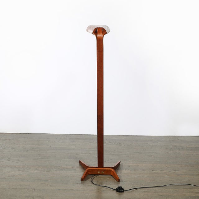 Mid-Century Modernist Teak Bentwood Sculptural Floor Lamp With Diffuser For Sale - Image 12 of 18