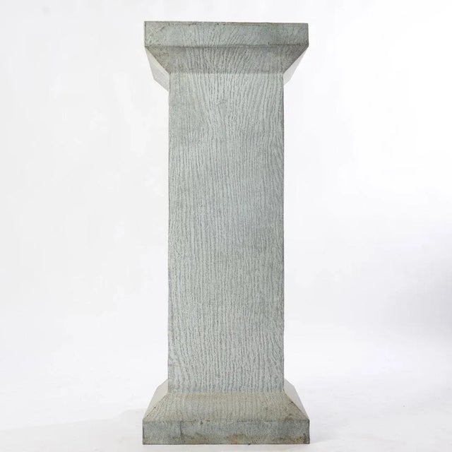 Pair of Weathered Zinc Garden Column Pedestals For Sale - Image 9 of 9