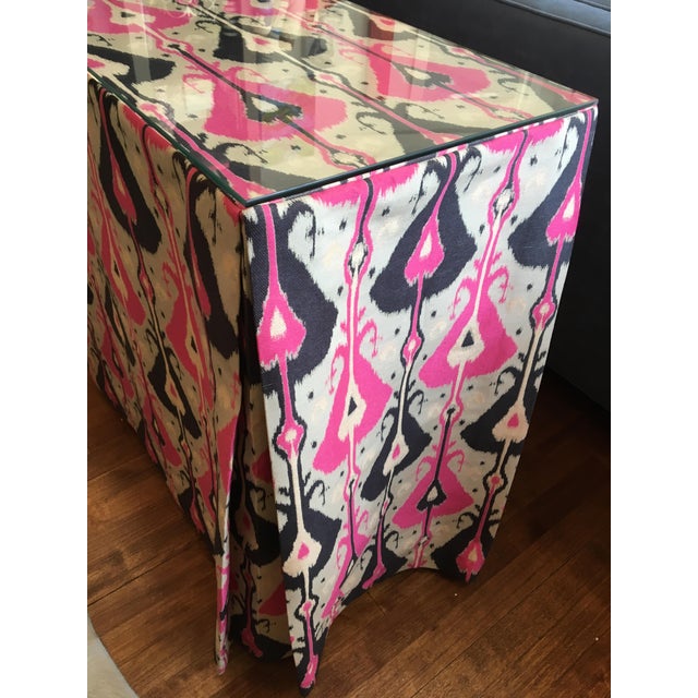 Pink & Indigo Ikat Skirted Console Table Chairish