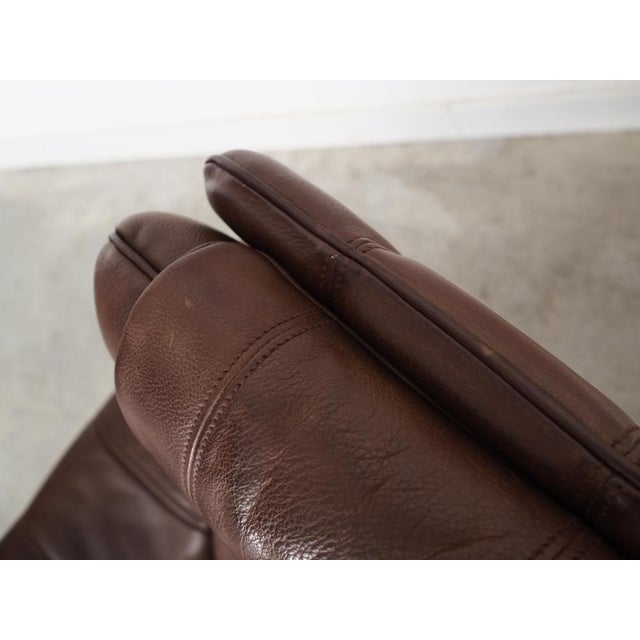 Swiss Brown Leather Armchair from de Sede, 1970s For Sale - Image 15 of 18