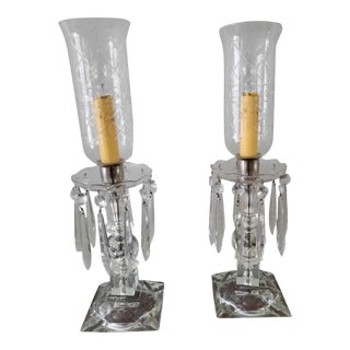 Vintage Cut Crystal Prism Lamps - a Pair For Sale