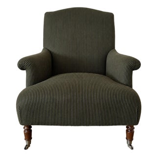 Alma Accent Chair in Gabby Stripe Linen For Sale