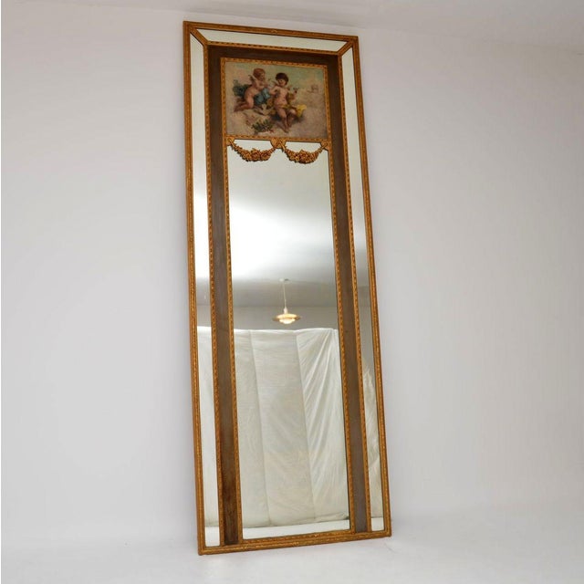Tall Antique Decorative Gilt Wood Mirror, 1860 For Sale - Image 13 of 13