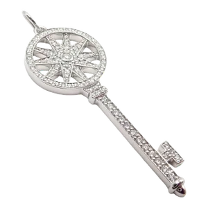 Tiffany & Co. Platinum Diamond Key Star Pendant Necklace