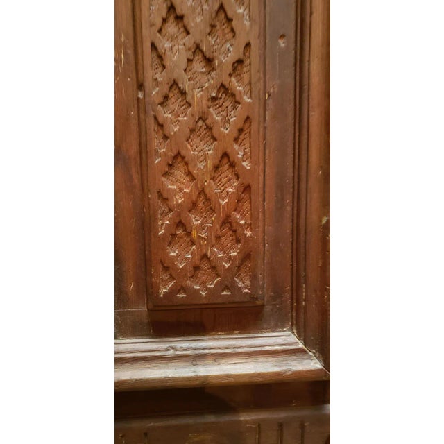 This is a stunning double panel Moroccan door measuring approximately 90" in height and 38" in width. Old age visible...