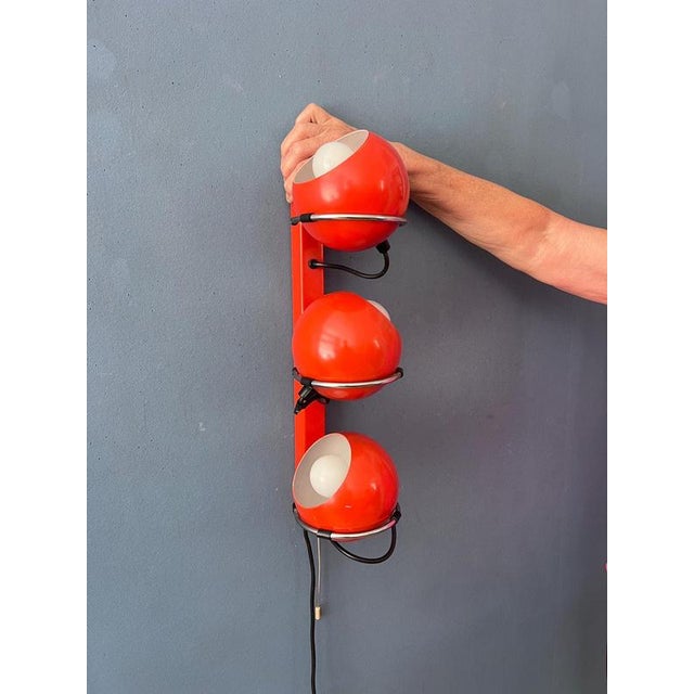 Gold Mid-Century Modern Space Age Eyeball Wall Lamp For Sale - Image 8 of 13