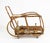 1960s Midcentury Modern Italian Rattan and Glass Serving Bar Cart, 1960s For Sale - Image 5 of 16