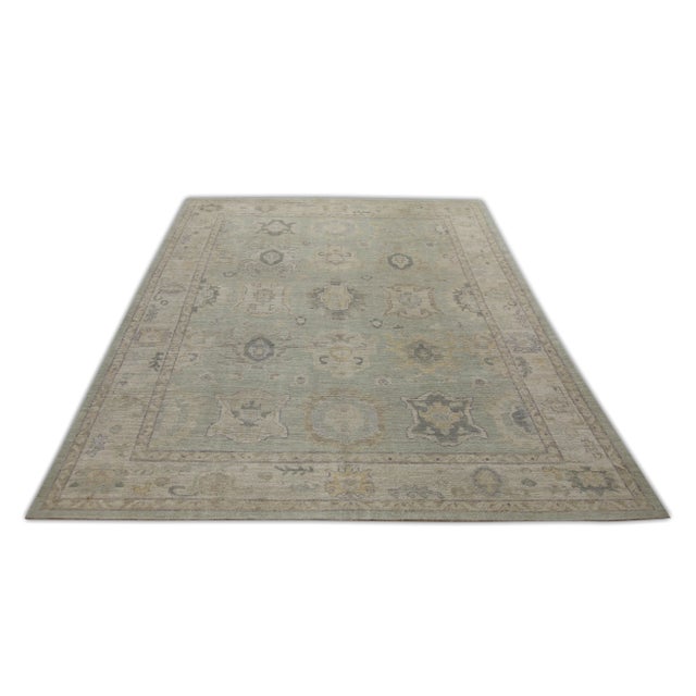 Modern Turkish Oushak Rug 8'2" x 10'7" For Sale In Houston - Image 6 of 7