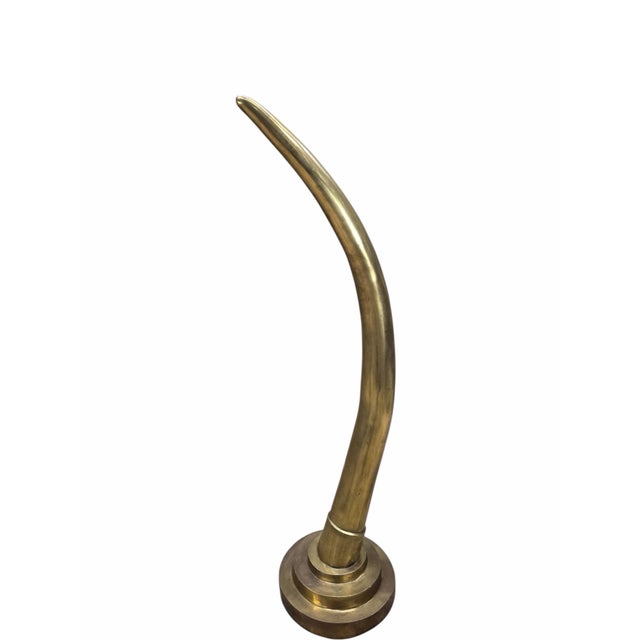Vintage Mid Century Oversized Brass Elephant Tusk Horn Bold mid century sculpted decorative brass elephant tusk/horn. This...