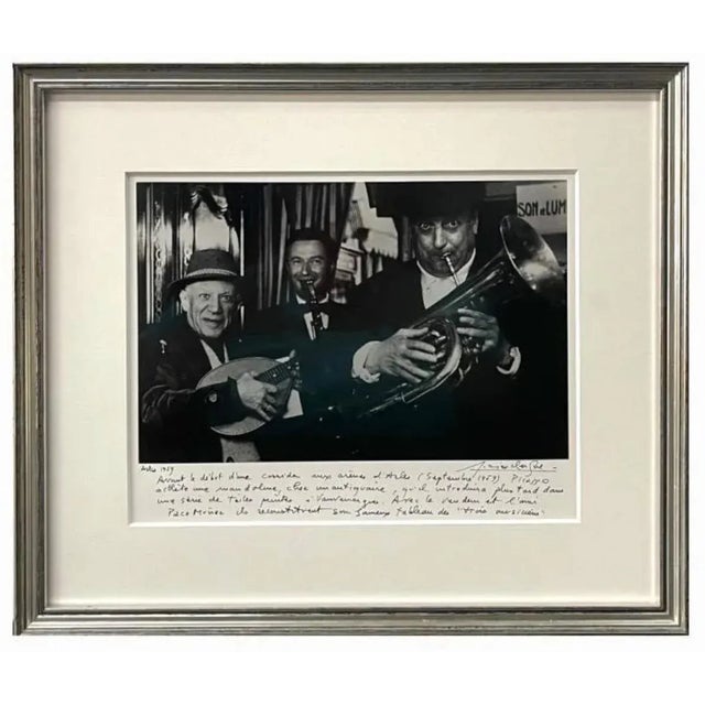 Mid 20th Century Silver Gelatin Photograph Hand Signed Photo Pablo Picasso Music Lucien Clergue, 1958 For Sale - Image 5 of 5