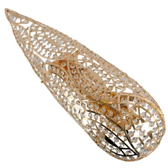 VGnewtrend Steel & Crystal Arabesque Wall Sconce | Italian Luxury Designer Lighting For Sale - Image 4 of 8