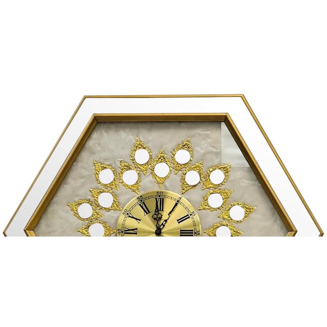 Mid-Century Modern Large 32" Vintage Empire Art Products Hollywood Regency Mirrored Wall Clock For Sale - Image 3 of 12
