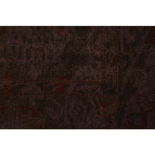 Modern Rug & Kilim's Geometric Floral Deep Purple and Red Wool Rug For Sale - Image 3 of 7