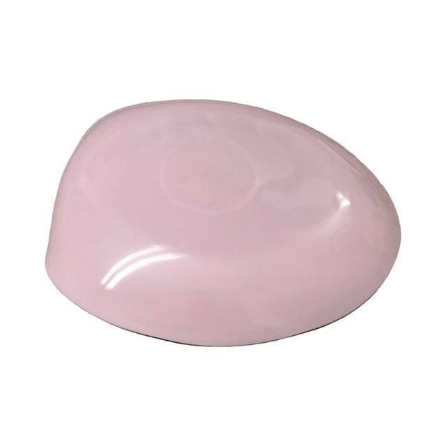 Glass Vintage Mid Century Modern Alfredo Barbini Murano Glass Catch All Pink Circus Bowl Italian Italy For Sale - Image 7 of 8