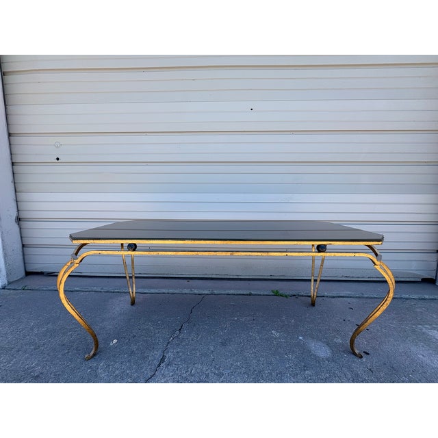 1950s French Gilt Iron and Mirrored Cocktail Table For Sale - Image 11 of 12
