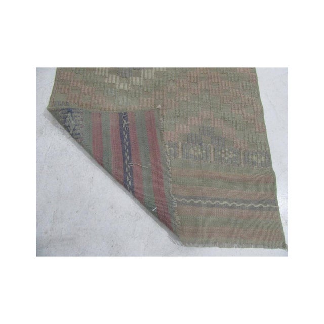 Mid-Century Modern Faded Vintage Mini Embroidered Kilim - 2`2″ X 3`0″ For Sale - Image 3 of 3