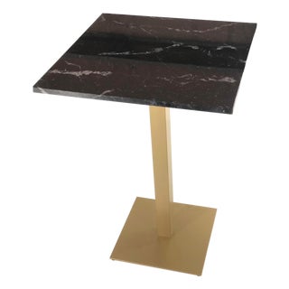 New Bistro High Table in Gilded Wrought Iron with Black Marble Top. Indoor & Out For Sale