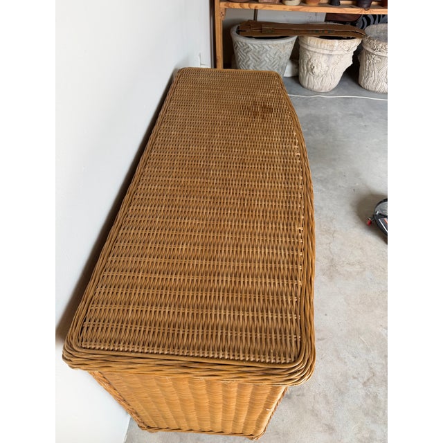 Brown Vintage Coastal Organic Woven Rattan Six-Drawer Dresser For Sale - Image 8 of 12