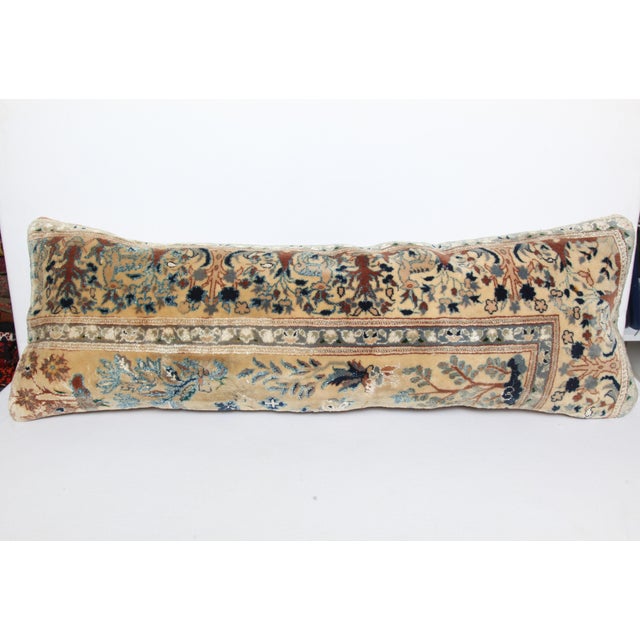 Mid 20th Century Vintage Hand Knotted Throw Rug Pillow Cover - 12'' X 36'' For Sale - Image 5 of 9