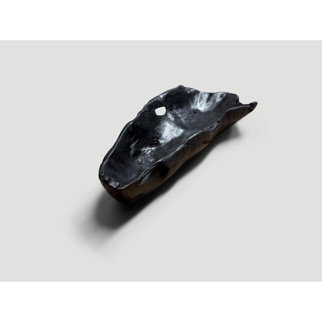 Andrianna Shamaris Sculptural Charred Teak Wood Vessel For Sale In New York - Image 6 of 6