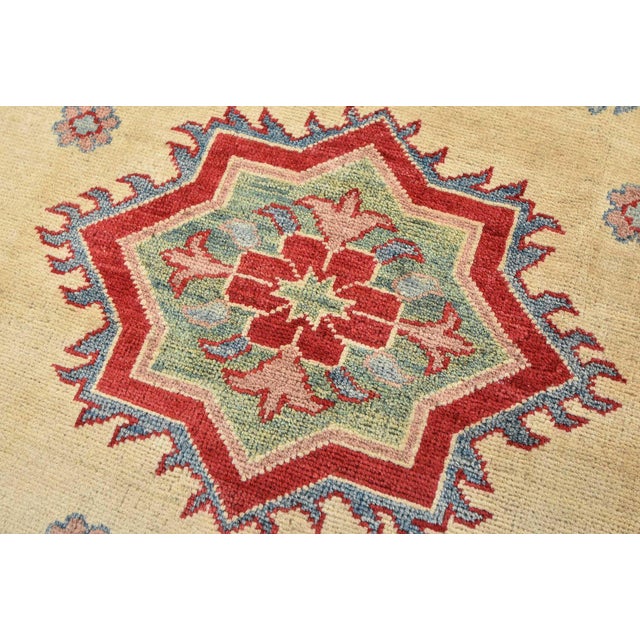 Textile Kazak Rug 8'2'' X 10'9'' Beige Wool Tribal Hand-Knotted Oriental Carpet For Sale - Image 7 of 12