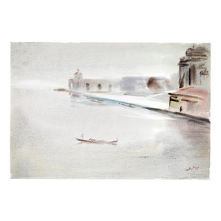 Carlo Ravagnan, View of the Lagoon in Venice, 1980, Watercolor For Sale