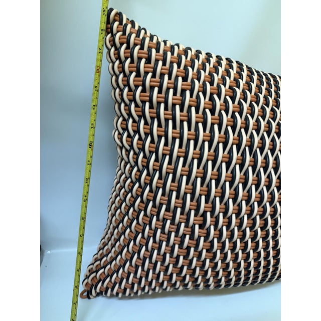 Shore Studios "Moonstone" Bold Weave Woven Silicone Outdoor/Indoor Floor Pillow For Sale - Image 12 of 12